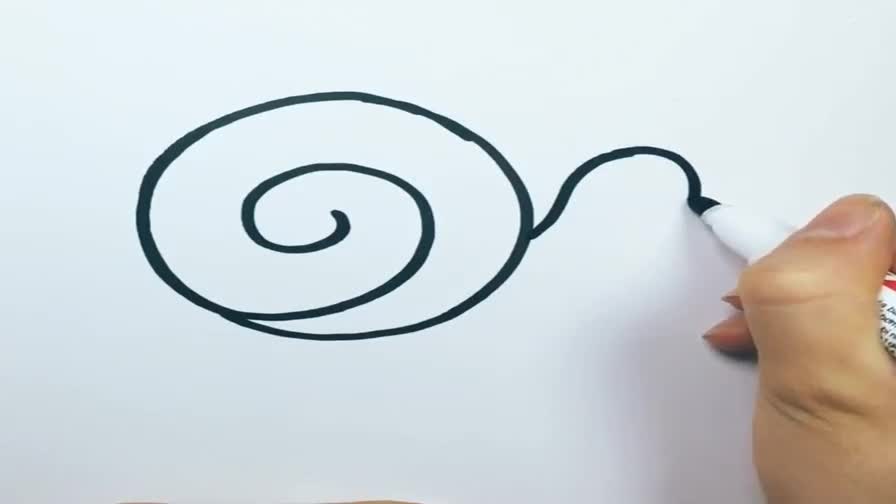 可爱笔画简恐龙软体动物早教v笔画蜗牛癌图片