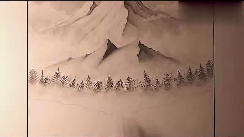 2铅笔画风景:先用铅笔轻描出房屋的轮廓,在屋顶处加黑描出,再画出房屋