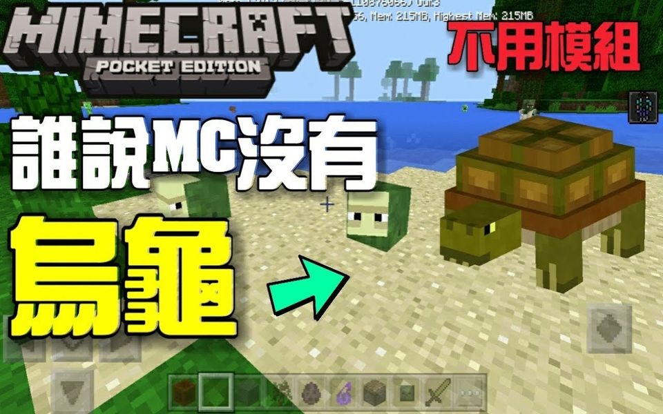 我的世界教程 如何在minecraft Pe中制作一个乌龟养殖场 爱言情