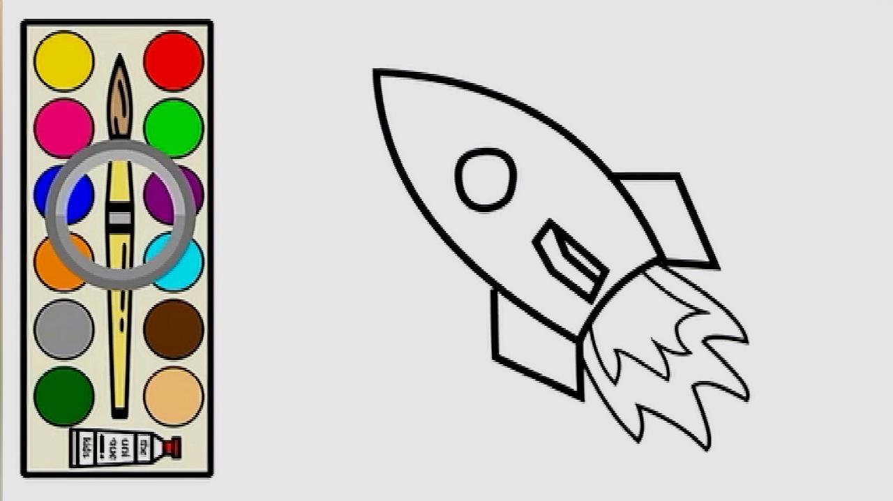 太空飞船简笔画儿童画,电子画太空船,小朋友一看就喜欢!
