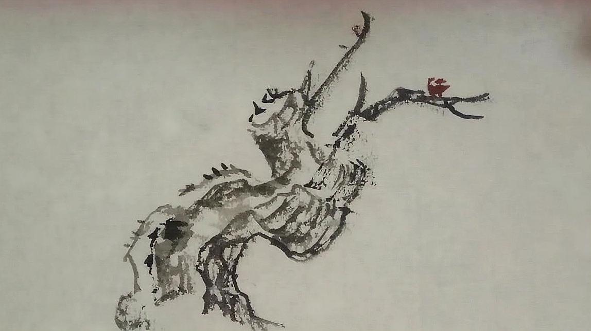 国画梅花树干的画法