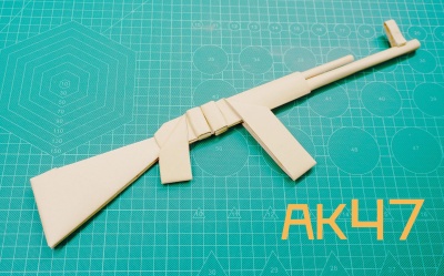 真正简单又仿真的ak47折纸枪模型,拿到成品后爱不释手!