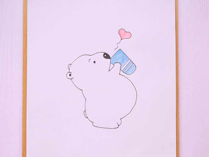 简单几笔画出生动可爱的北极熊