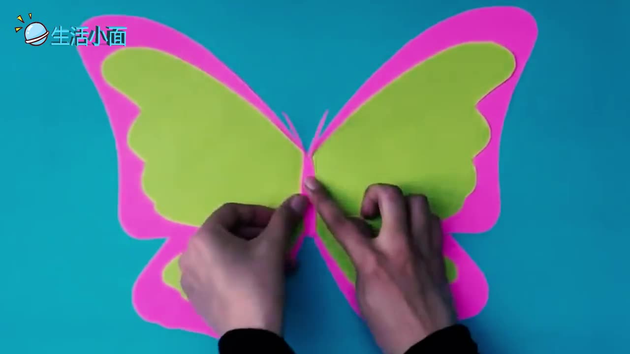 好看视频-儿童手工制作蝴蝶折纸制作教程,非常的简单 4蝴蝶折纸教程