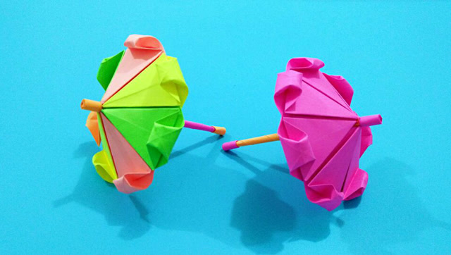 2分钟学会这把七彩雨伞怎么折 原来方法这么简单 手工折纸教程