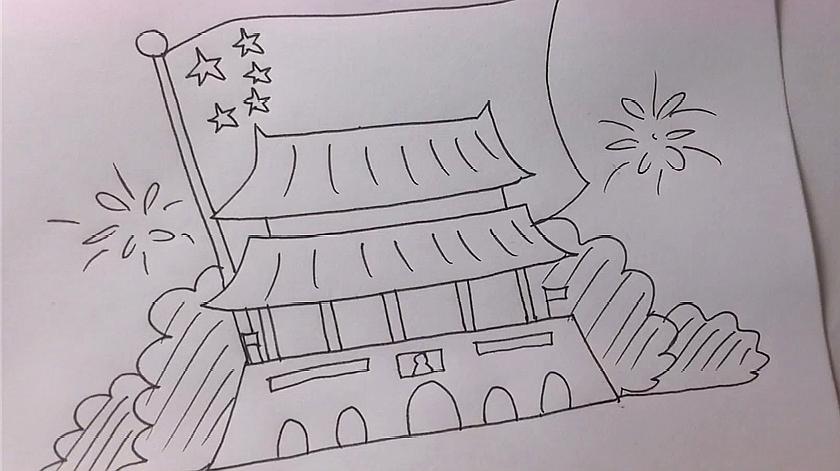怎么画北京天安门?
