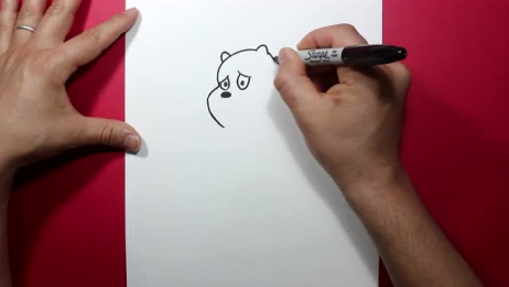 画一只伸出小手的可爱的小熊儿童简笔画 爱言情