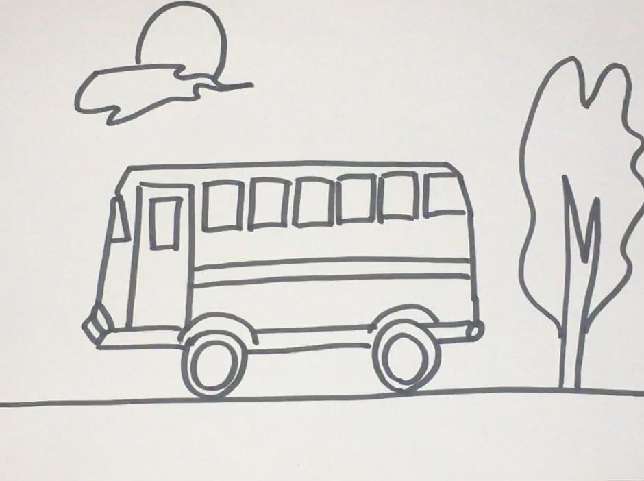 公交车简笔画怎么画