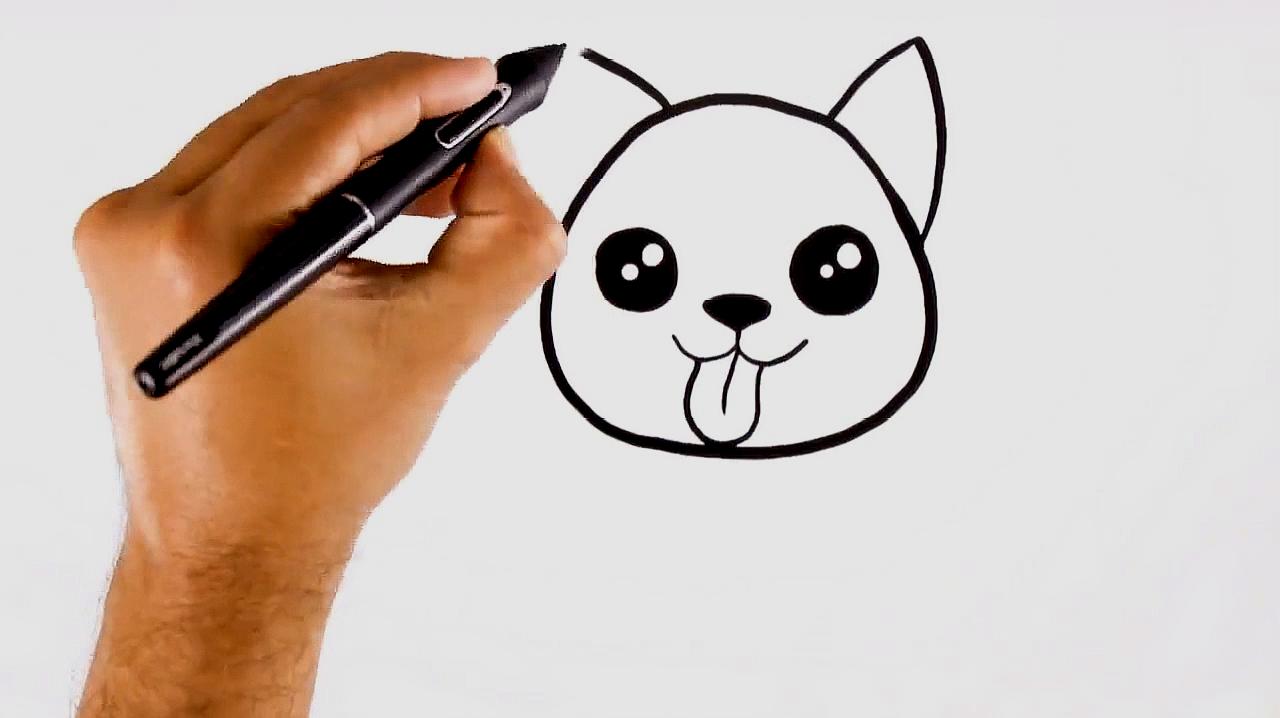 画小狗简单视频教程:这条小狗画的太可爱了!