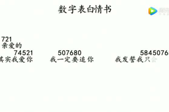数字表白密码 百度