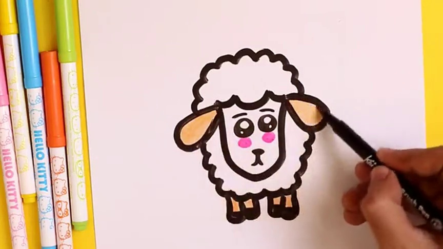 儿童简笔画:一只可爱小羊
