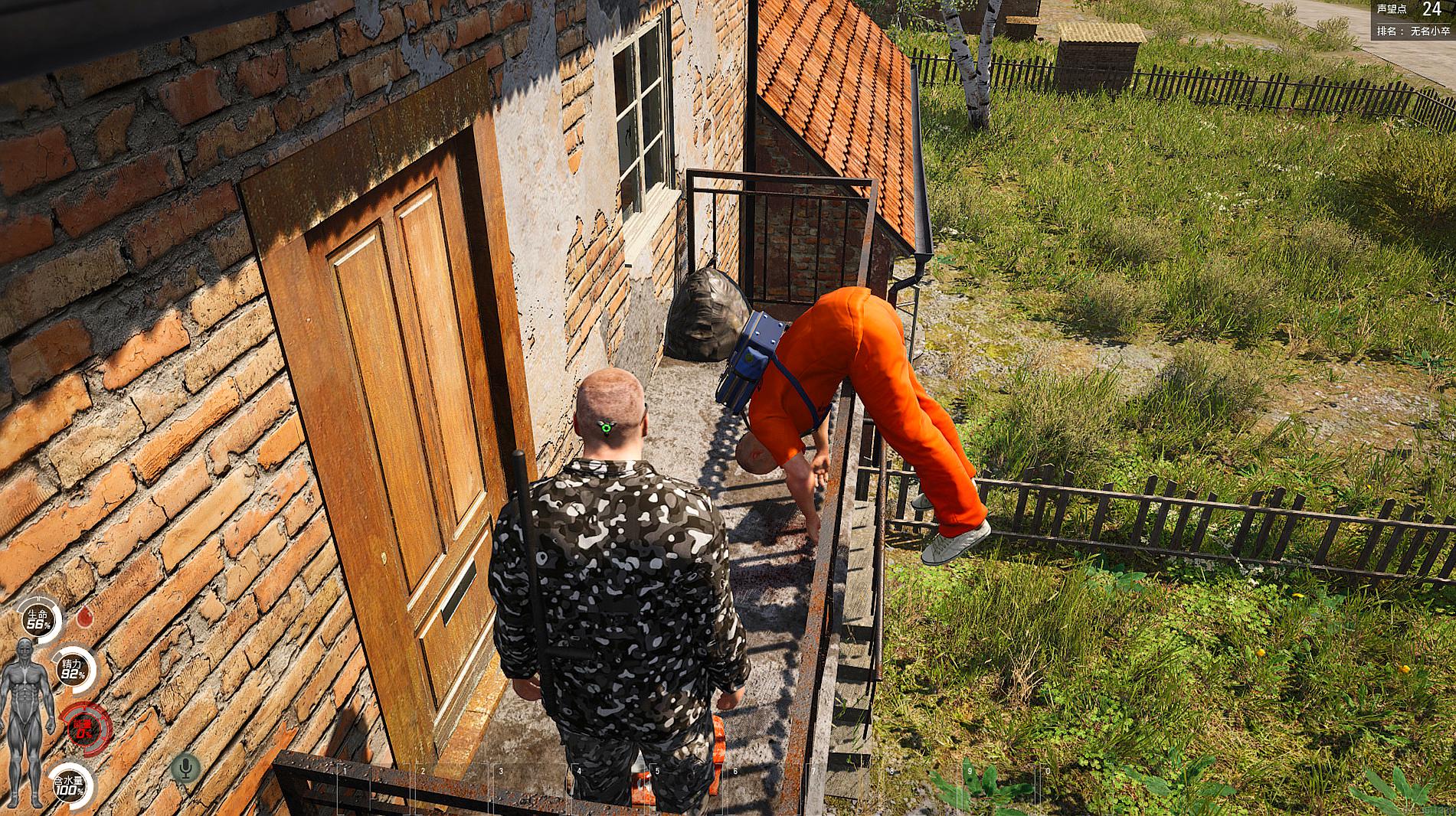 scum荒野求生24:东莞仔自雷了,身子挂在了阳台上