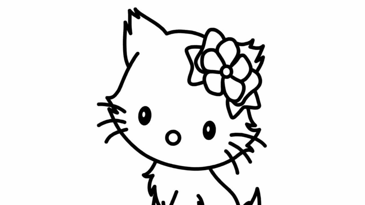 简笔画:小猫咪画板涂鸦绘画