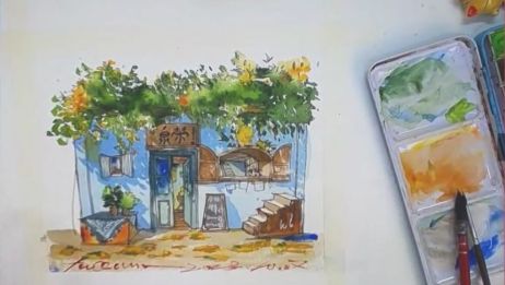 超简单的水彩基础教程 如何画出不一样的天空水彩风景画 爱言情