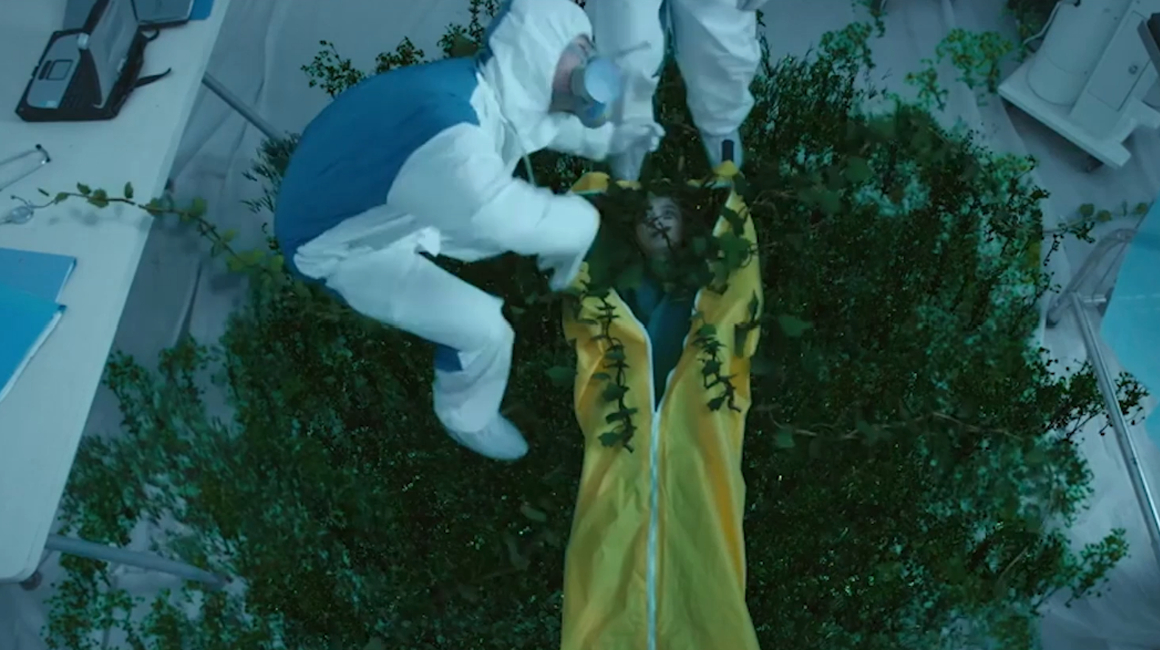 女孩被怪异病毒感染,变异成长满藤蔓的怪物,一部科幻电影