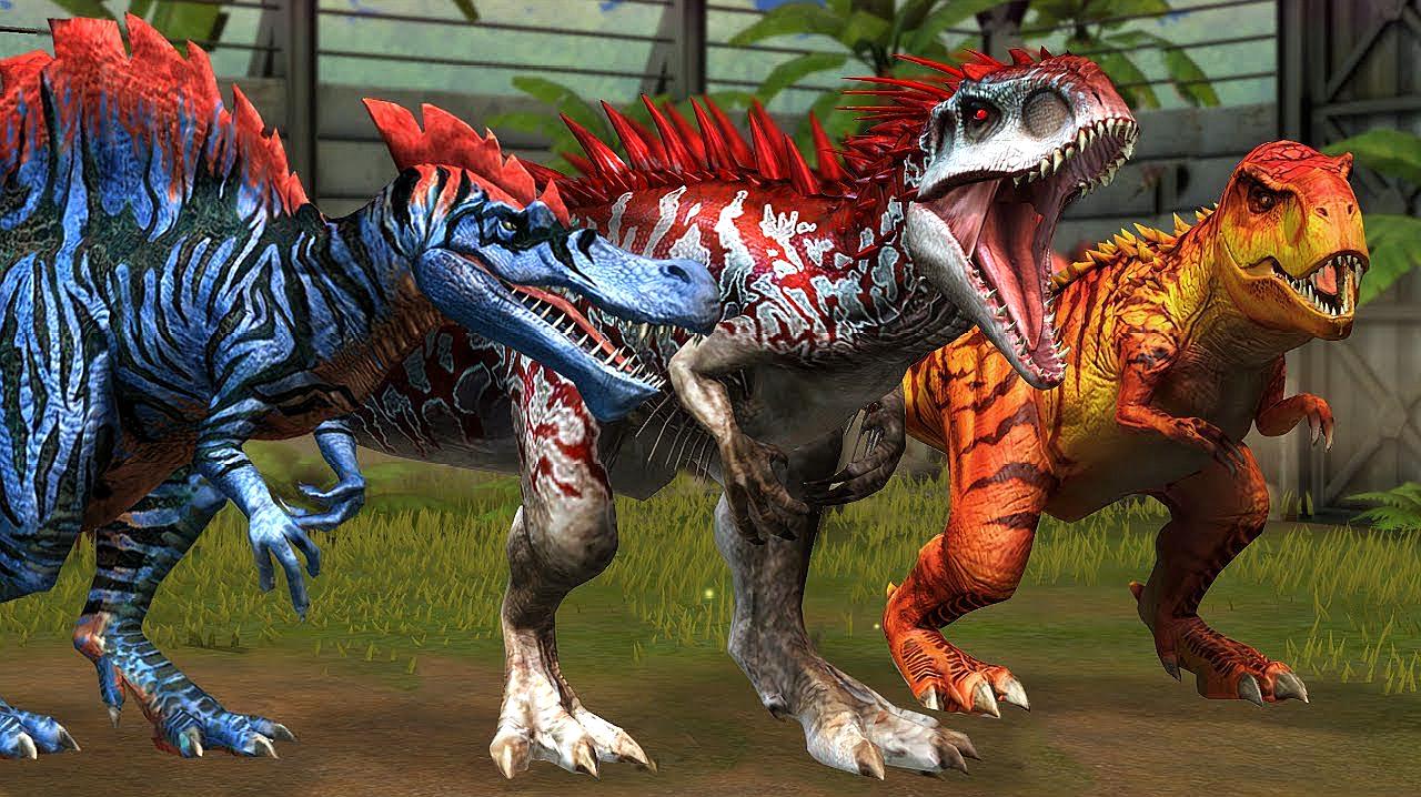 侏罗纪世界游戏 狂暴龙对甲梁龙的压制 恐龙公园