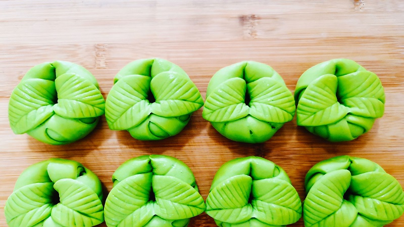 菠菜花卷怎么做6个视频