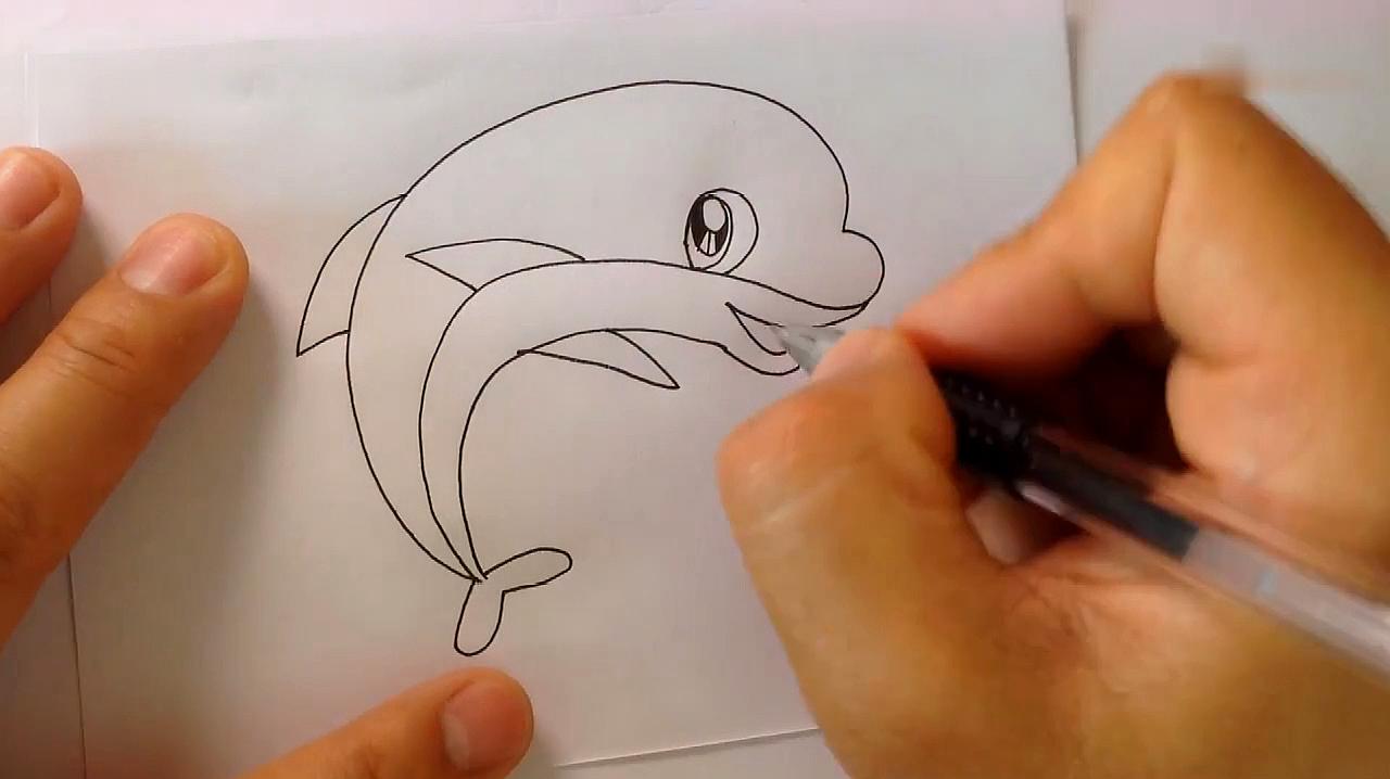 可爱的海豚怎么画?