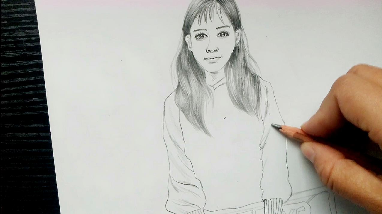 女生素描怎么画