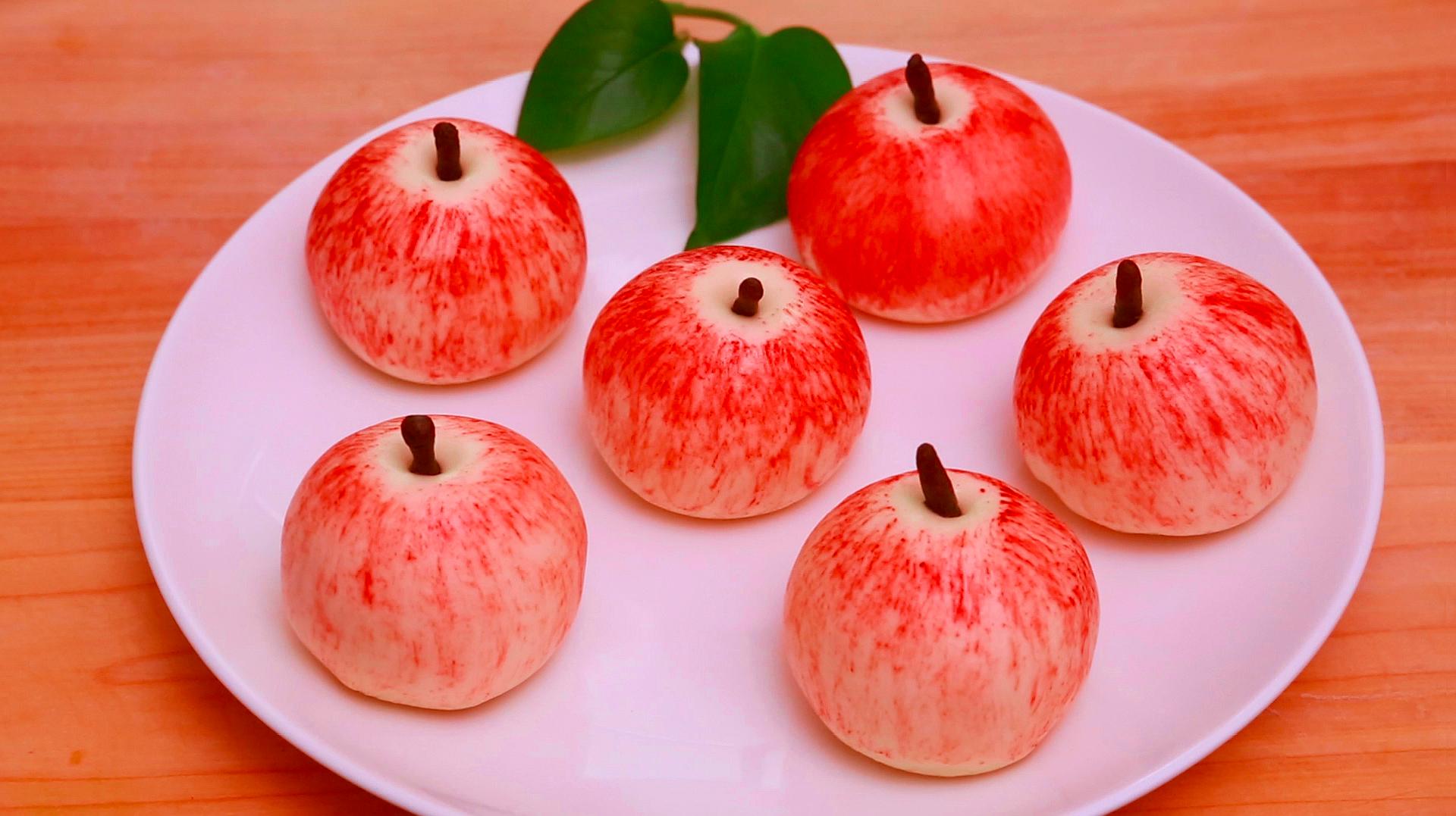 苹果形馒头这样做,筋道好吃颜值高