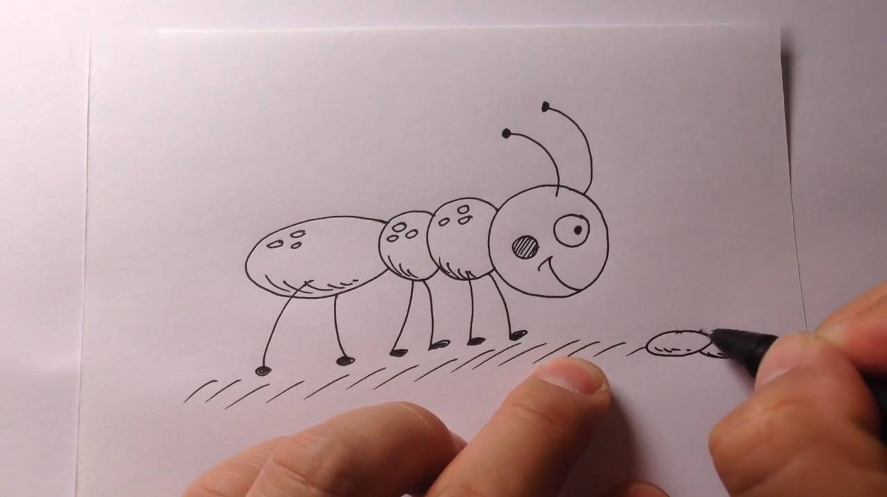 00:55  来源:好看视频-儿童简笔画如何超简单的画蚂蚁 6蚂蚁绘画