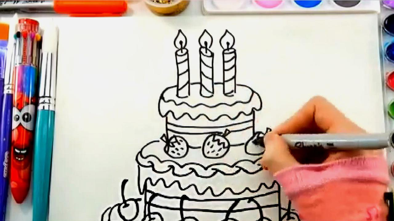 幼儿蛋糕简笔画,超好学的简笔画,赶快收藏呀!