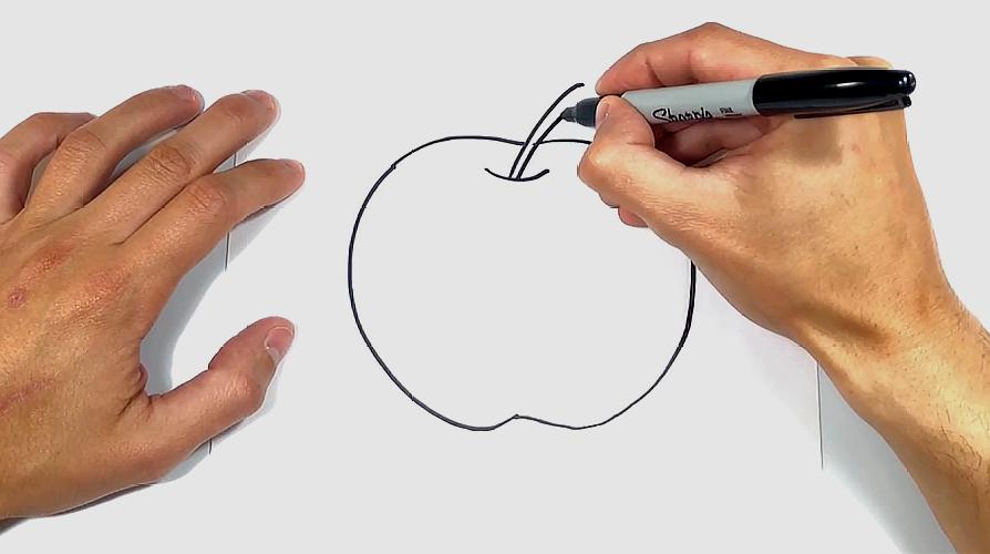 苹果怎么简笔画?