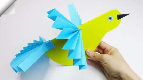 孩子一看就会做,超简单幼儿手工折纸教程:小鸟