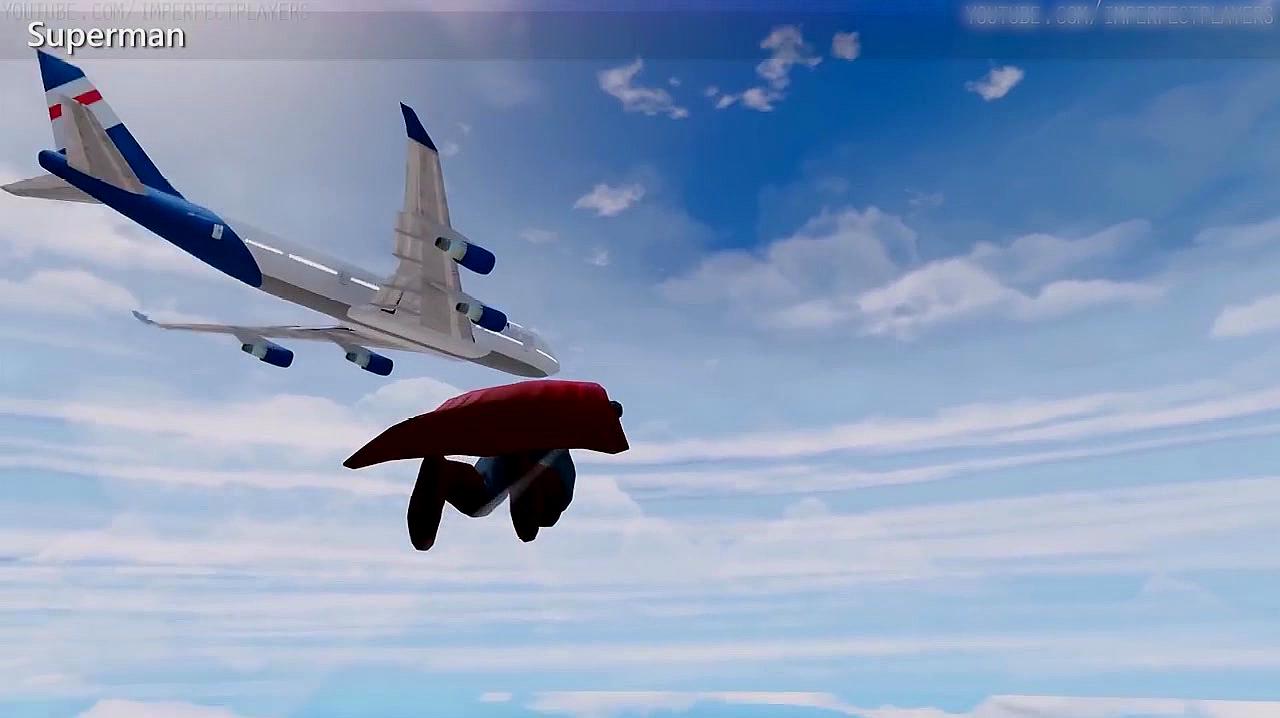 gta5:超人给飞机一拳会怎么样?没想到结局是这样!网友:太牛了