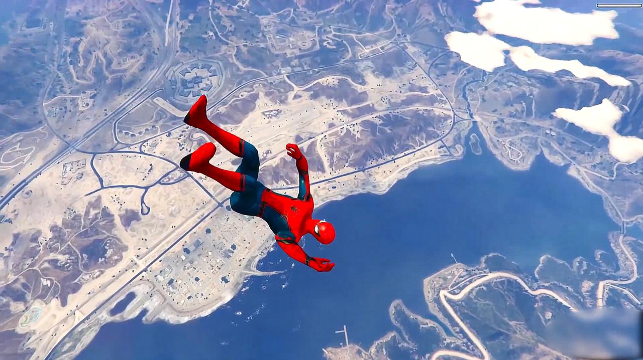 gta5:搞笑,蜘蛛侠的坠落动作让人笑喷了!