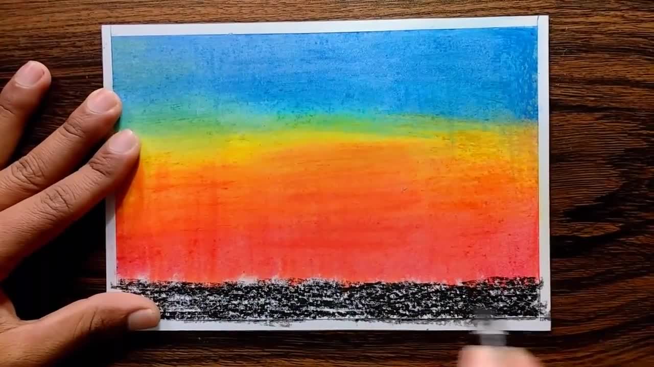 「蜡笔画」如何一步一步的画出漂亮的风景