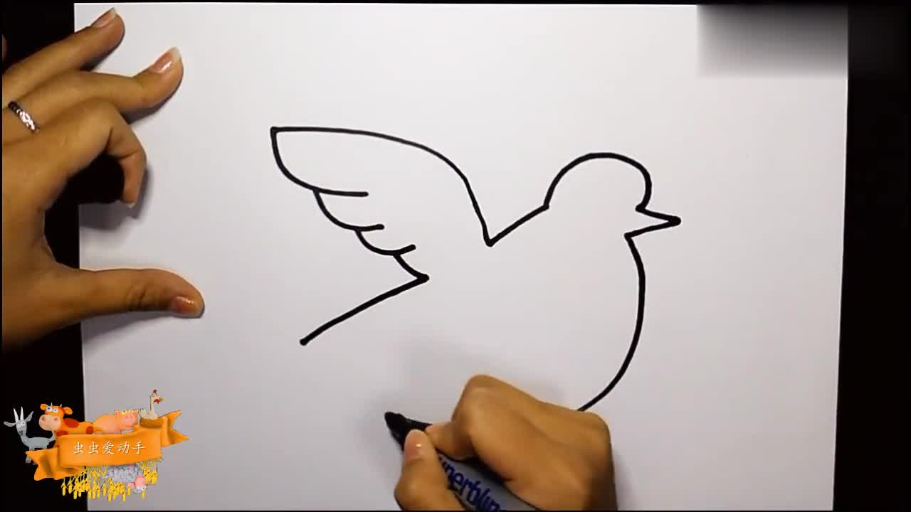 如何一笔画鸽子