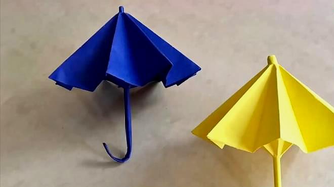 用纸做手工:我们来学习一下怎么制作小伞吧