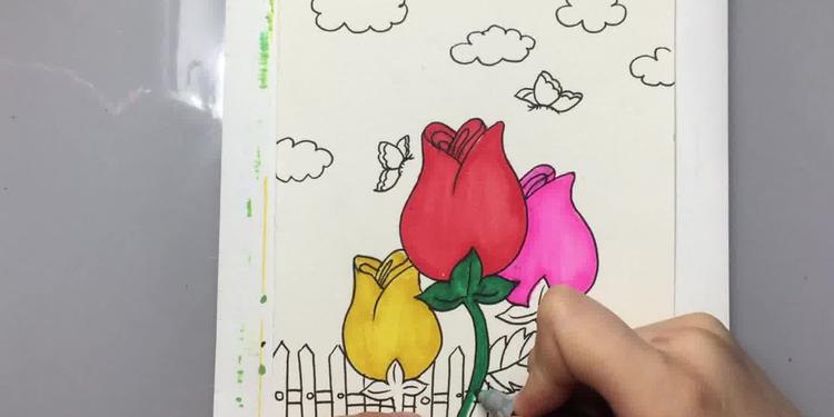 漂亮的玫瑰花简笔画,你会爱上的!