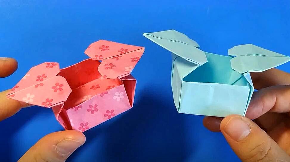 手工折纸教程:一张纸折出桃心收纳盒,简单有趣!