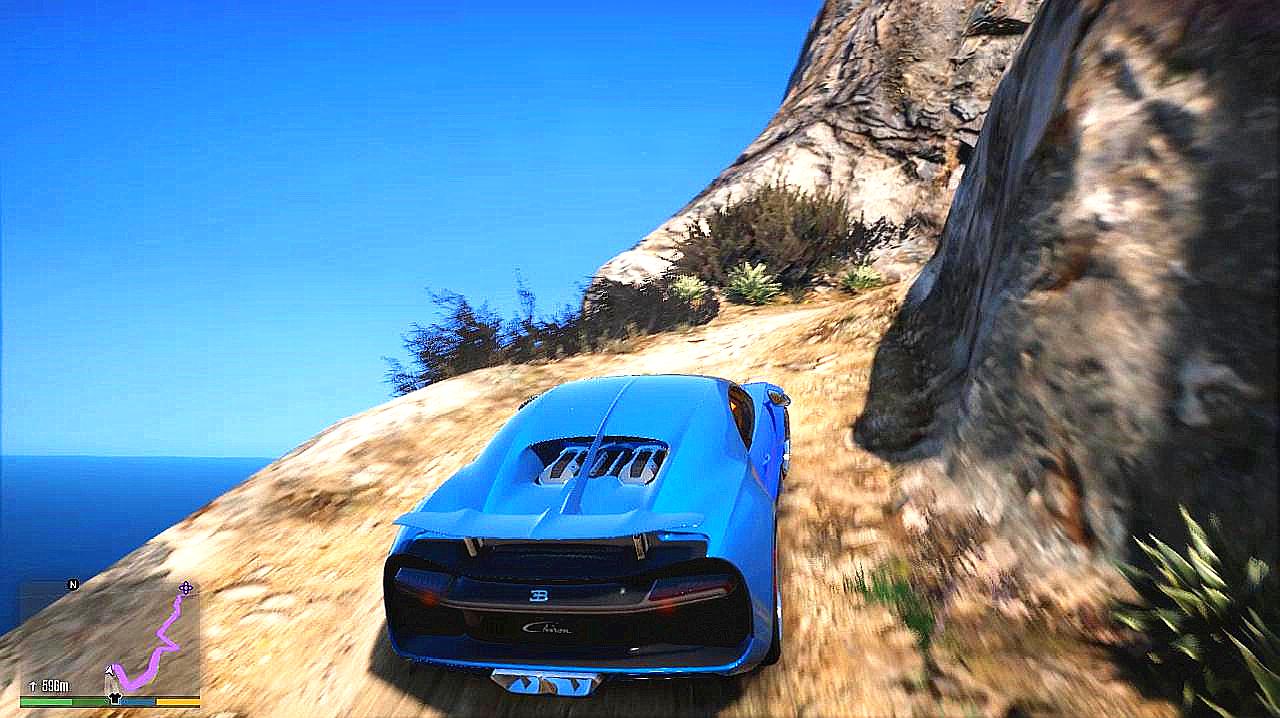 gta5:小富驾驶布加迪以最快的速度上c山,大概需要多久呢?