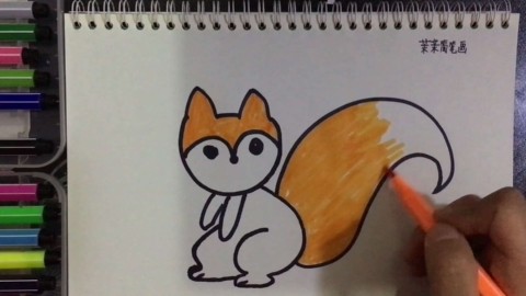 动物简笔画,一分钟画一只可爱的松鼠