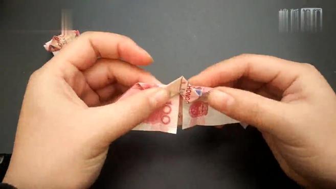 100块人民币折爱心戒指,做法其实很简单,手工折纸视频教程