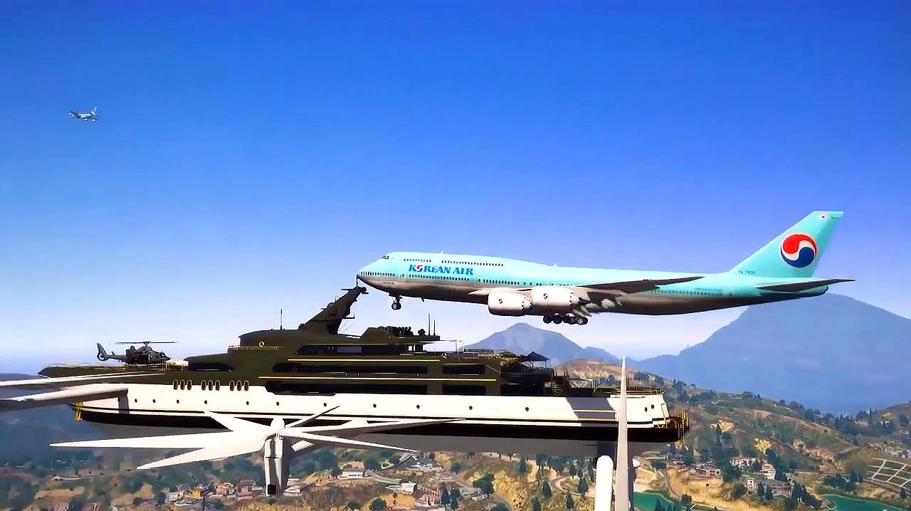 gta5:波音747飞机在空中游轮上紧急迫降,它能成功吗?