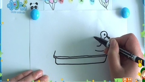 怎样画鸭子小船 幼儿简笔画