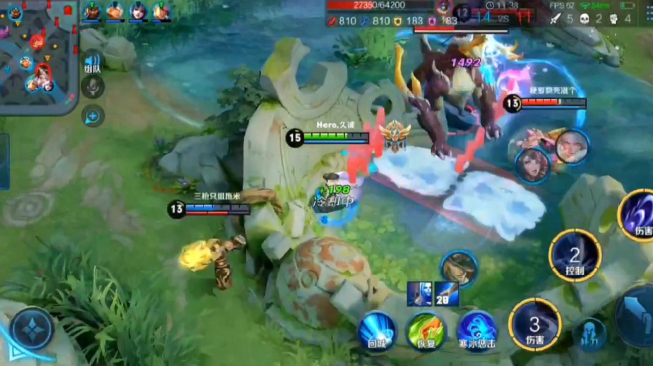 王者荣耀hero久诚:龙坑被围殴?露娜飚手速,细节走位拿龙收割!