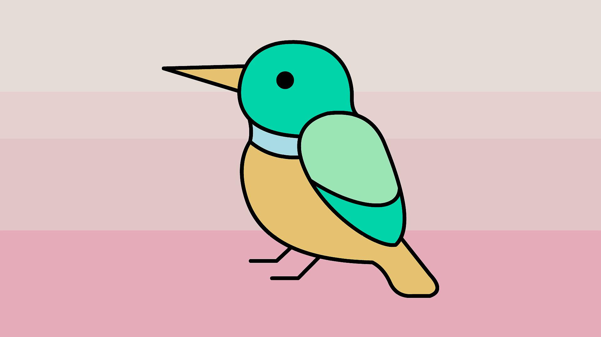 趣味创意简笔画-可爱的啄木鸟