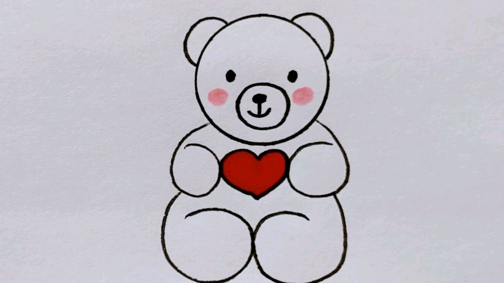 儿童画小熊简单画法图片