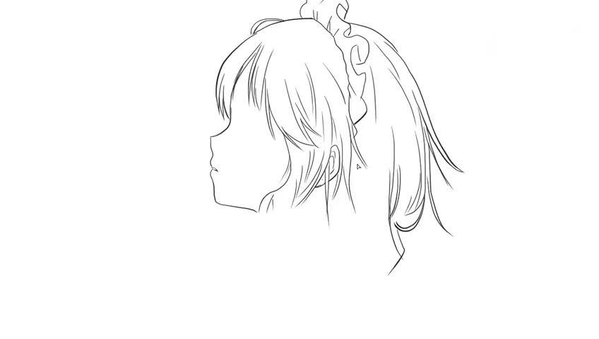 伤感的少女动漫人物简笔画