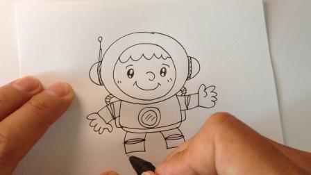 宇航员简笔画怎么画?