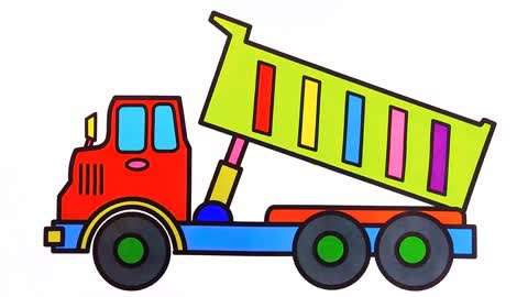 儿童益智绘画 :大卡车的涂鸦绘画