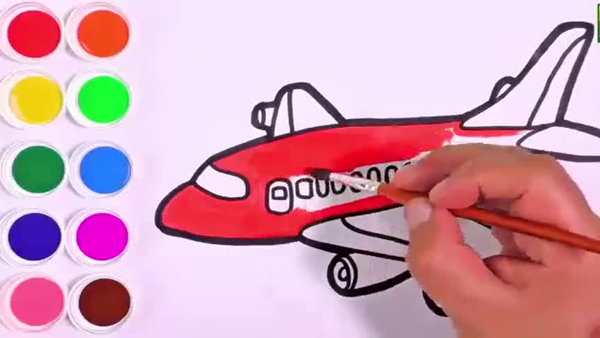 儿童简笔画:可爱大飞机