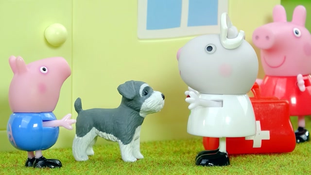 小猪佩奇的狗狗被大雨淋病了,苏西医生可以治好小狗吗?