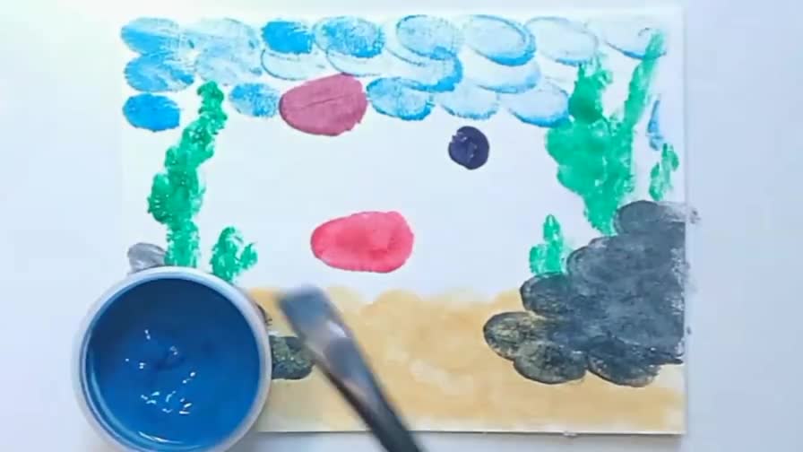 儿童手指画-海底世界
