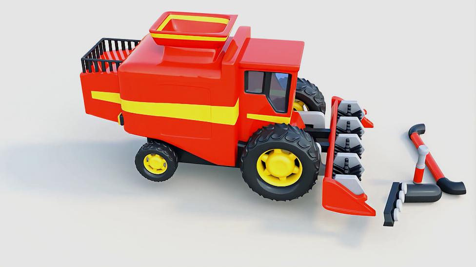 儿童益智组装农用收割机儿童动画片